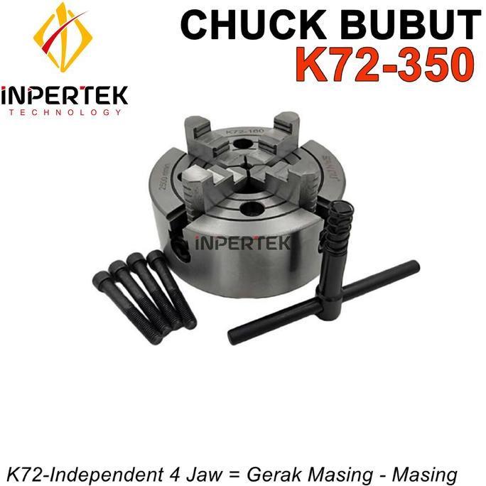 VERLAINEY Chuck Bubut 14" 4 Jaw K72-350 Claw 14 Inchi Cekam Kaki 4 Independent