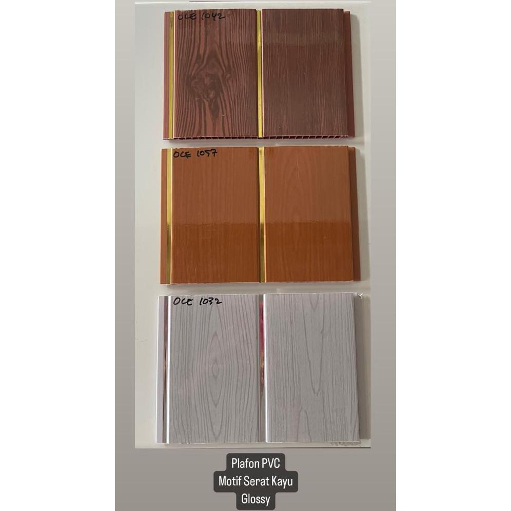 ```````] Plafon PVC Motif Serat Kayu Glossy , Doff & Hard Doff Laminated