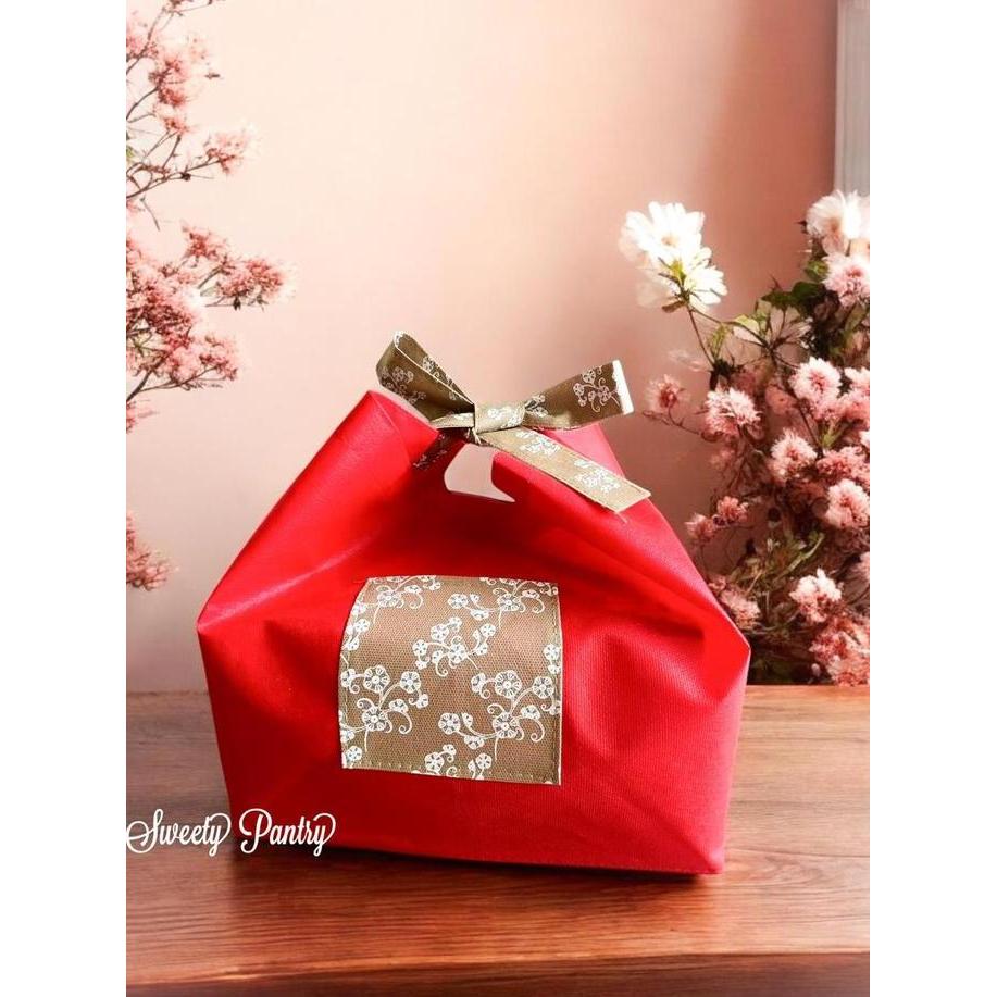 Picx- Tas Spunbond Kemasan Dus Box Kotak Packaging Kue Puding Sakura