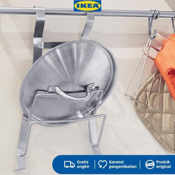 IKEA PARYD Rak Gantung Penyusun Penutup Panci Bahan Stainless Steel
