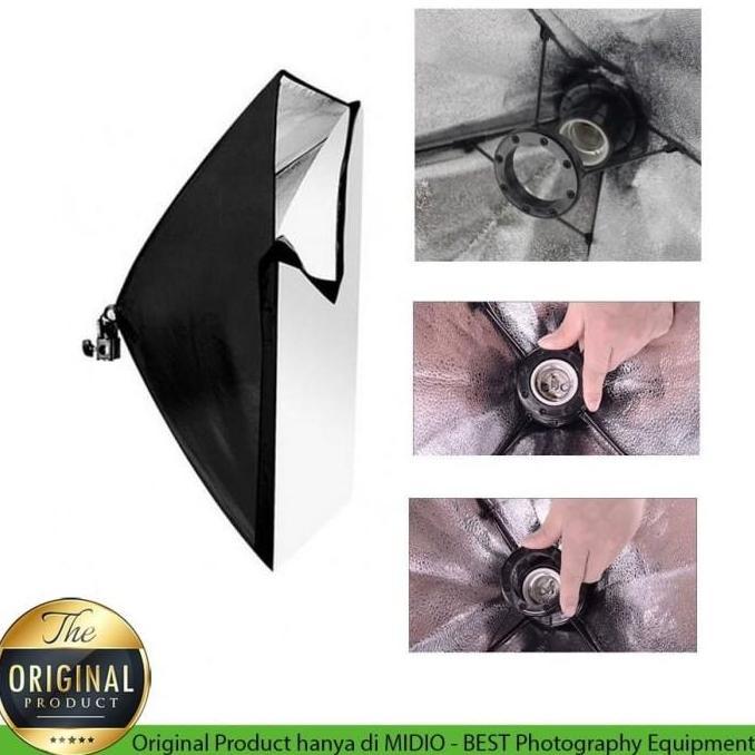 Paket Softbox Midio E1 Softbox 60x90 + Stand 2M Lampu Vlog Youtuber