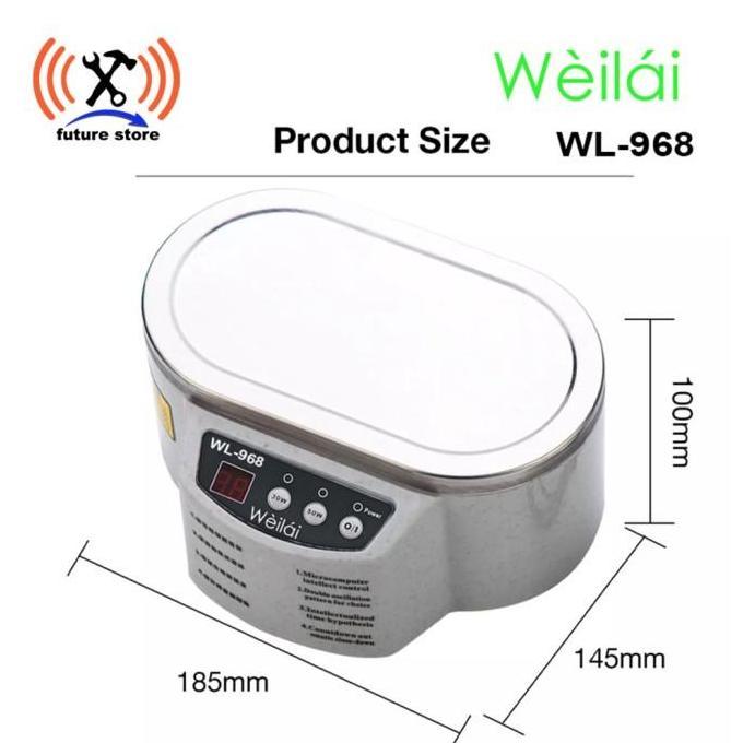 Weilai WL-968 Mesin Ultrasonic Cleaner Jewelry Glasses Cleaning