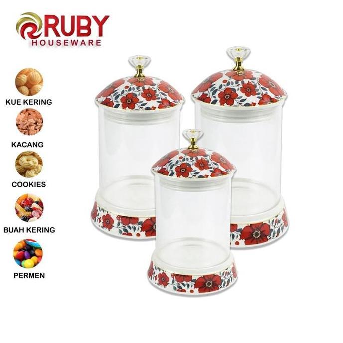 RUBY RB-589C Toples Set 3pcs / Toples Keramik Set / Canister Set (TERBAIK) (TERBARU) (TERMURAH)