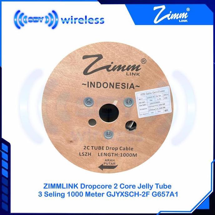 TERMURAH - ZIMMLINK 2 CORE TUBE JELLY kabel ftth dropcore 2core jelly tube 3 seling 1000meter