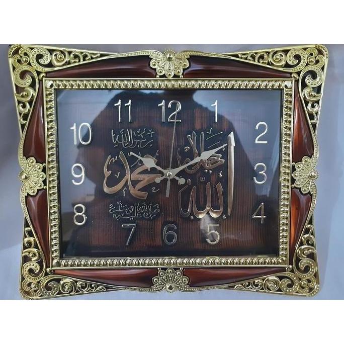 Promo Jam Dinding Antik Mewah Kaligrafi Islamic Arab Wall Clock Niko 8874 Cod