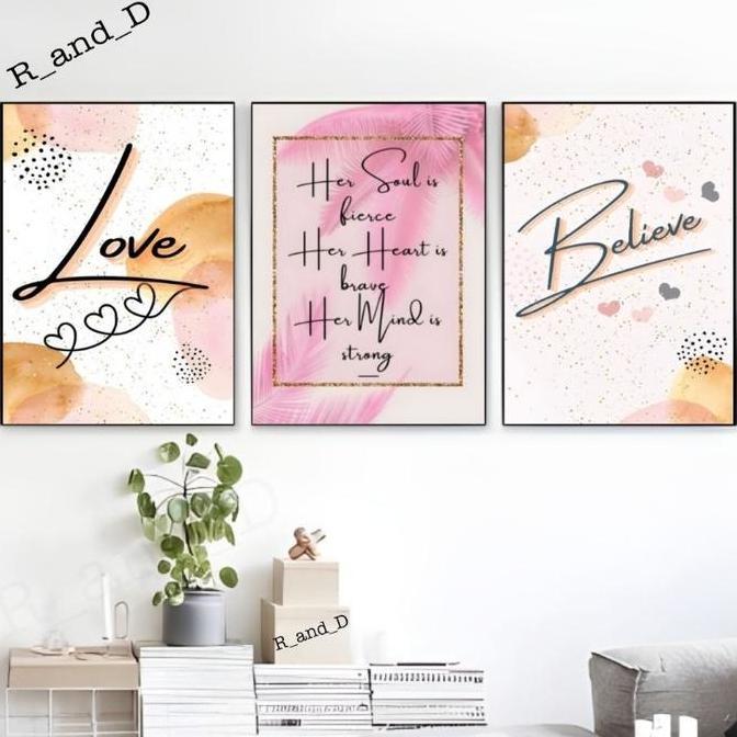 Promo Hiasan Dinding Tulisan Ukuran 47X31/Abstrak/Abjad/Love/Quotes/Family/Kata Kata/Work Foto Gamba