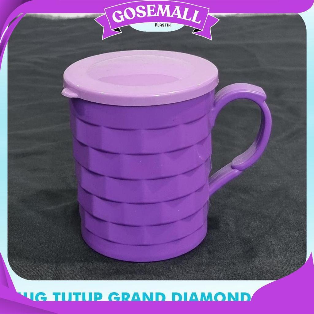 Mug Tutup Grand Diamond/Mug Plastik Tutup/Cangkir Tutup Plastik Promo