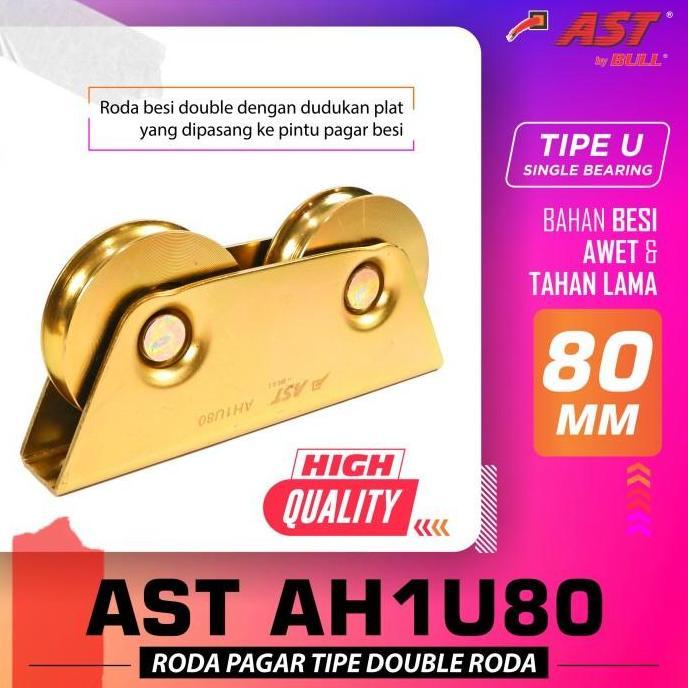 AST Roda pagar besi double roda tipe U AH1U80
