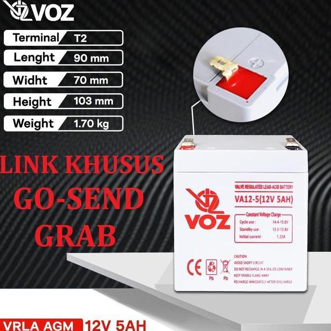 Battery Ups 12V 5Ah aki kering ups 12v 5Ah Aki Baterai Ups 12v 4,5Ah