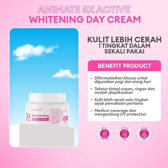 Zexus- Paket Kulit Glowing (Animate 5X Active Whitening Series 5In1 + 24K Gold Serum)
