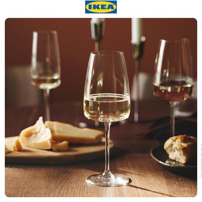 IKEA DYRGRIP Gelas Kaca Bening untuk Wine 42cl Peralatan Makan  Putih (TERBAIK) (TERBARU) (TERMURAH)