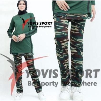 PROMO DISKON - CELANA MUSLIM ROK OLAHRAGA LORENG BY YOVIS SPORT