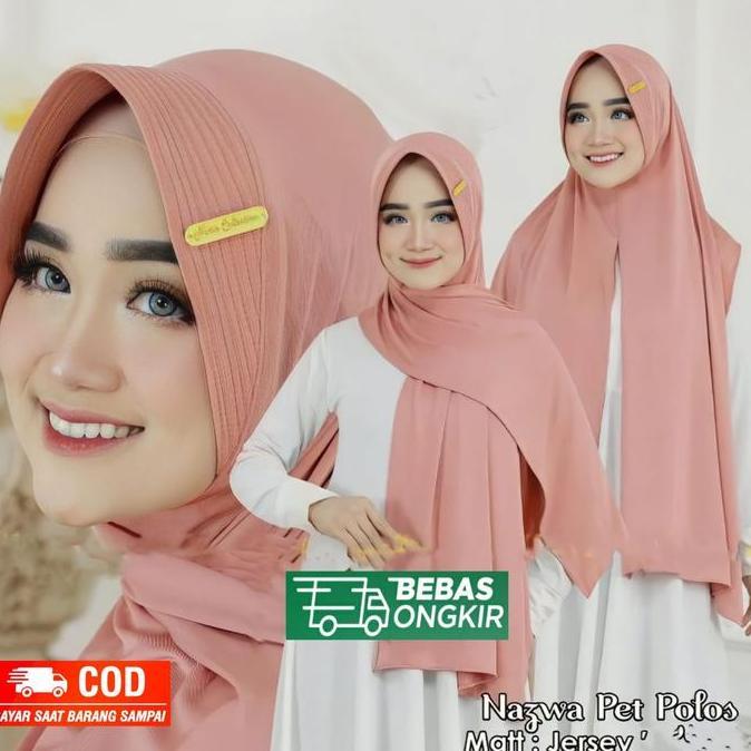 Xkxk- Paket Hemat 3 Pcs 55Rb  Jilbab Pashmina Dubai Oval Pet Jersey Pasmina Instan Dubai Jersey - Ke