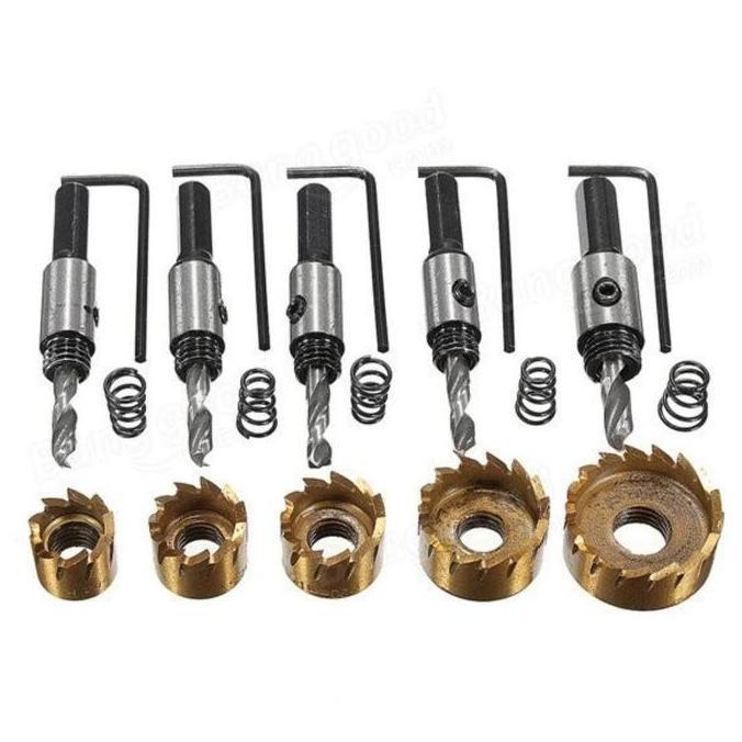 <<<<<] Mata Bor Hole Saw Metal Set 5pc Titanium Coated Mata Bor Pelubang Besi