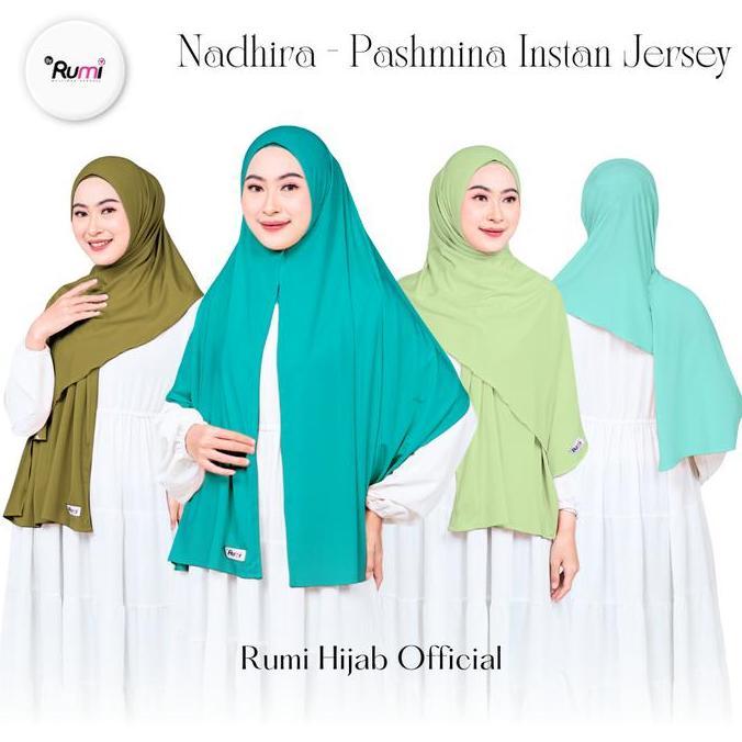 Xkxk- Rumi Hijab - Nadhira Pashmina Instan Jersey Kerudung Malay Wanita Muslim Simpel Melayu Malaysi