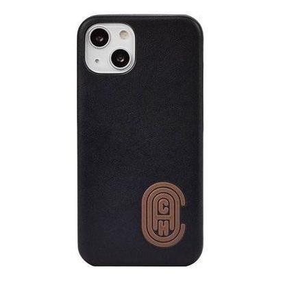 COACH Case iPhone 13 Slim Wrap Black Brown Logo En Cuir Original RESMI