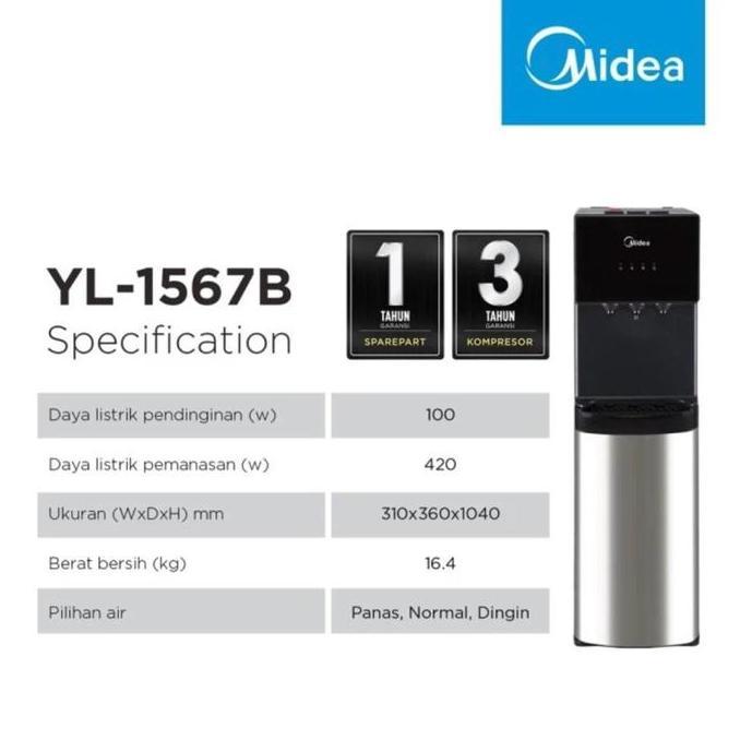 Midea Dispenser Galon Bawah Compressor Midea YL1567B YL 1567B (TERBAIK) (TERBARU) (TERMURAH)
