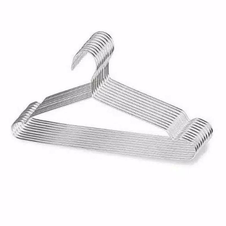 Big Sale er-87 [Bos Hanger] Gantungan Baju Hanger Kawat 50Pcs Stainless Steel Besi Kuat Tahan Lama 5