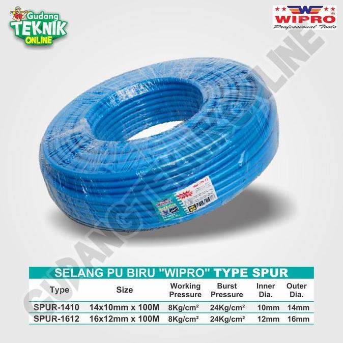 CARDIENAL Selang Angin WIPRO Selang PU 1 ROLL 100M WIPRO / Selang Kompresor Hose 100 Meter WIPRO