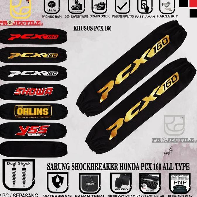 DV383 - Sarung shock PCX / cover shockbreaker sarung sok shok belakang motor sepasang PCX 160, PCX 1