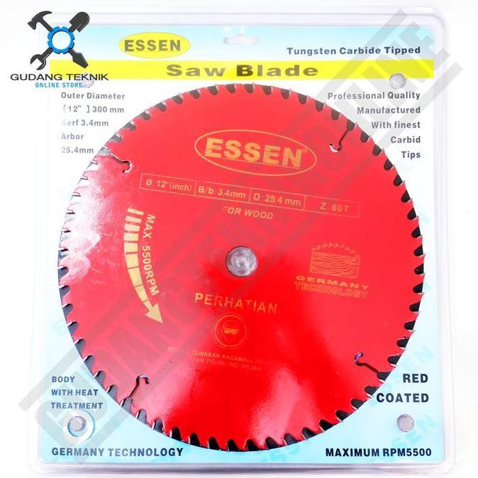 MIOSHINOCHE Mata Pisau KAYU Circular Saw ESSEN 12" 40T 60T Circular Saw Blade