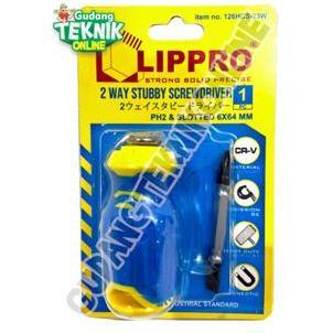 KEZHINES Obeng CEBOL Plus Minus 2way 126HCS-23W LIPPRO 6x24mm / Obeng PENDEK Bolak Balik Kembang Min