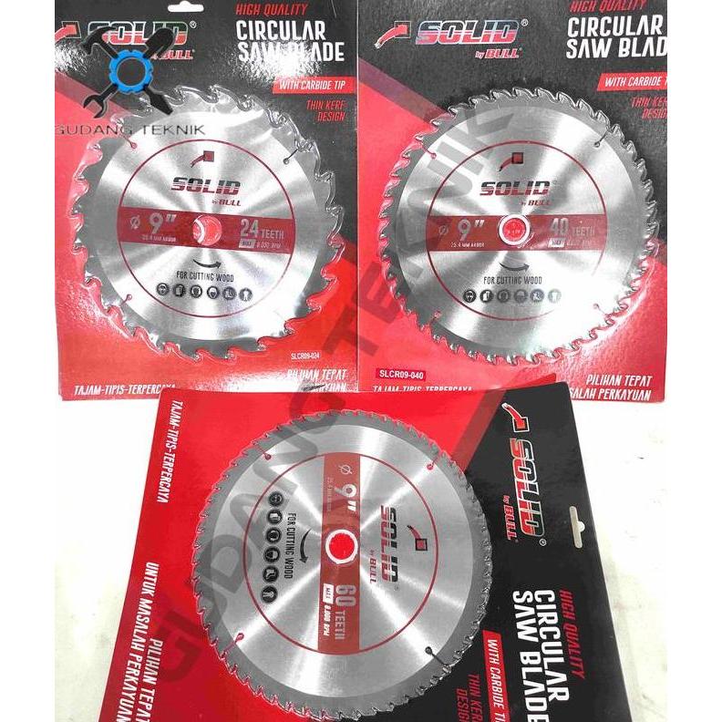 DHEALOKA (SILVER) SOLID Mata Pisau Kayu Circular Saw 9" 24T 40T 60T TIPIS SILVER SOLID / Mata Gergaj