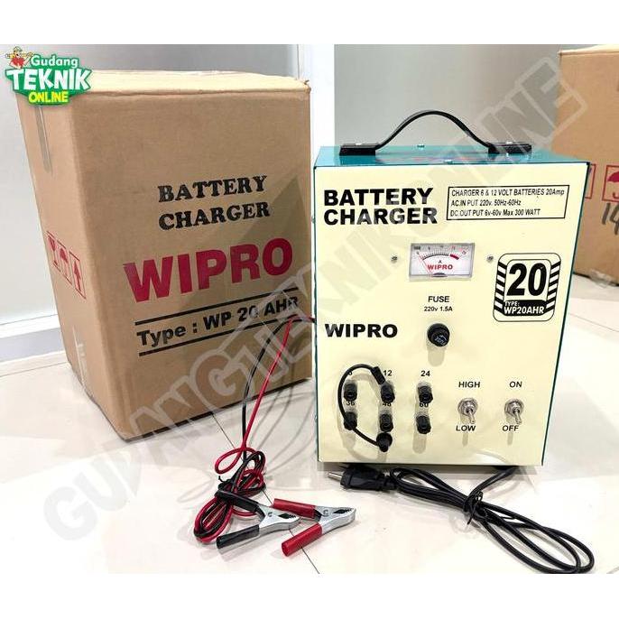 PANGRANGO Charger Aki Motor Mobil WIPRO WP20AHR REGULER 20A 6-60V / Ces Cas Aki Baterai Battery Accu