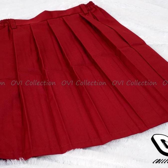 seragam sekolah rok pendek sd-rok sd merah pendek