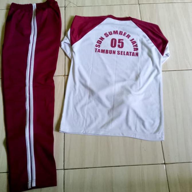 Olahraga seragam SDN 05 Sumber Jaya setelan ready stock baju SD