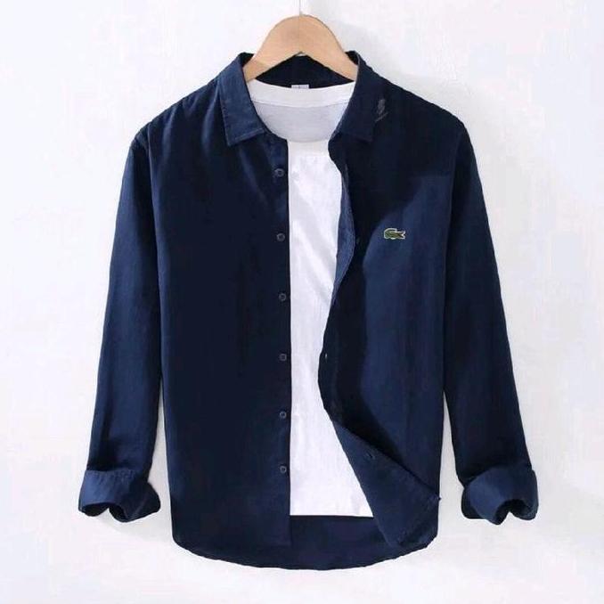 u_umbrellass - kemeja slimfit pria lengan panjang bahanatun tebal kemeja lengan panjang pria putih p