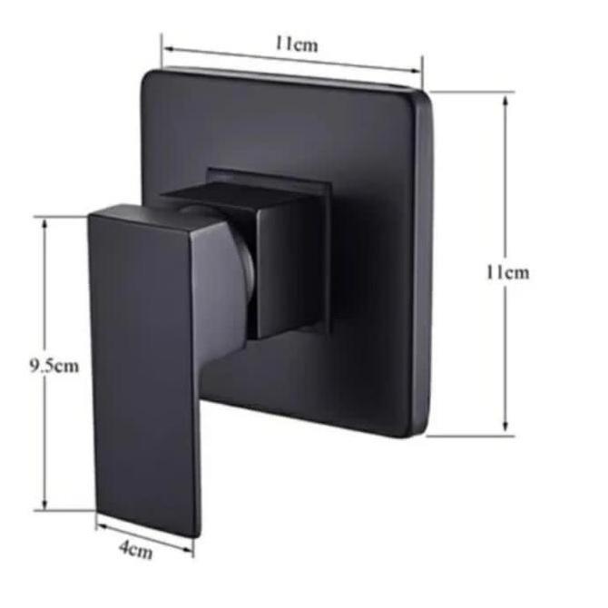 WALL SHOWER TANAM SET STOP KRAN TANAM PANAS DINGIN HITAM