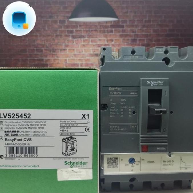 Mccb Breaker Cvs250N 3P 200A Tm200D 3Pole Cvs250N 3Phase 200A Diskon