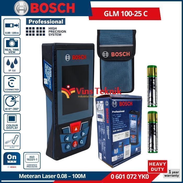 BOSCH GLM100-25 C Meteran Laser Range Finder Digital 100M GLM 100-25 C