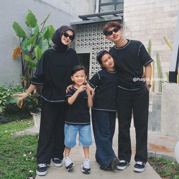 Catlyne Set Couple Family By Hagia | Couple Keluarga Dengan Model Kombinasi Jahit Luar Baju Combed P