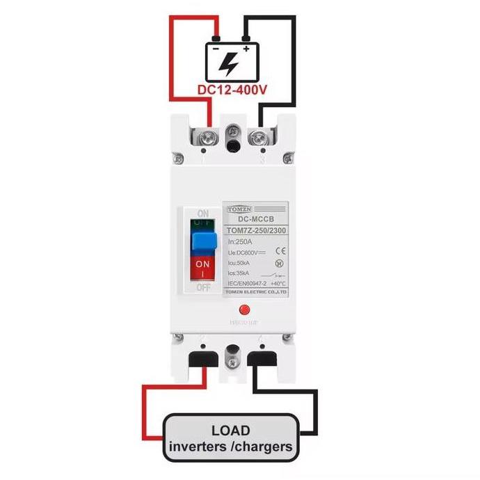 Otove- Mccb 2P Dc 600V Dc Perlindungan Kelebihan Beban Pemutus Sirkuit Pv