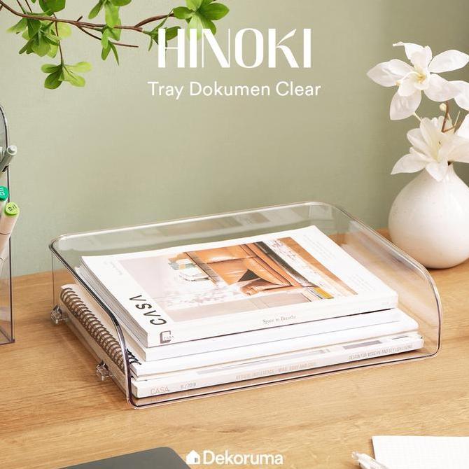 u_umbrellass - dekoruma hinoki tray dokumen f4 / rak kertas bening / storage dokumen