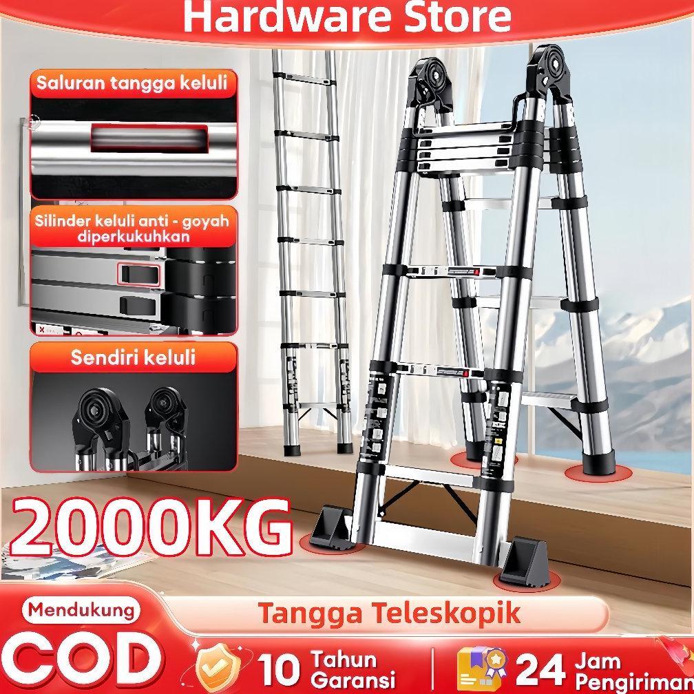 Tangga Teleskopik/Tangga Lipat/Teleskopik Multifungsi Aluminium Portabel Tangga Lipat 5.8Meter Teles