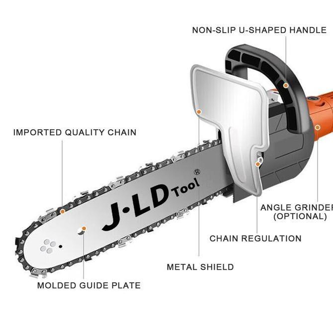 Kokok- Jld Gergaji Mini Gerinda Tangan Adaptor Chainsaw Konverter 12" Untuk Gerinda 4" Dengan Mata G
