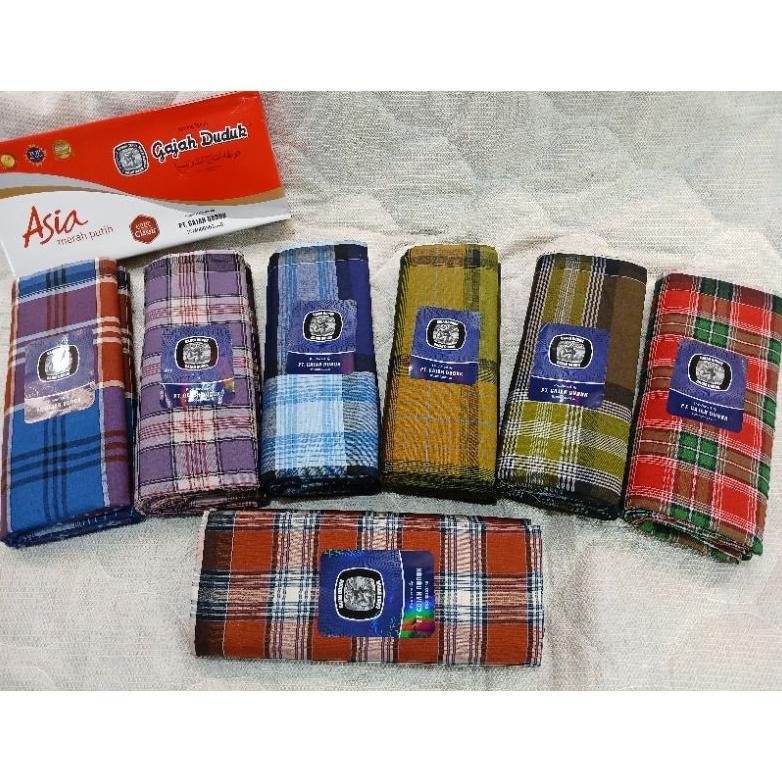 Promo Ramadhan Sarung Dewasa Gajah Duduk Asia Merah Putih Sarung murah motif kotak Kotak Dewasa