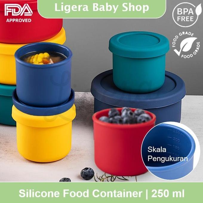 Bebbb- Ligera 250Ml Silicone Baby Food Container / Ada Skala Takaran / Lunch Storage Box Wadah Makan