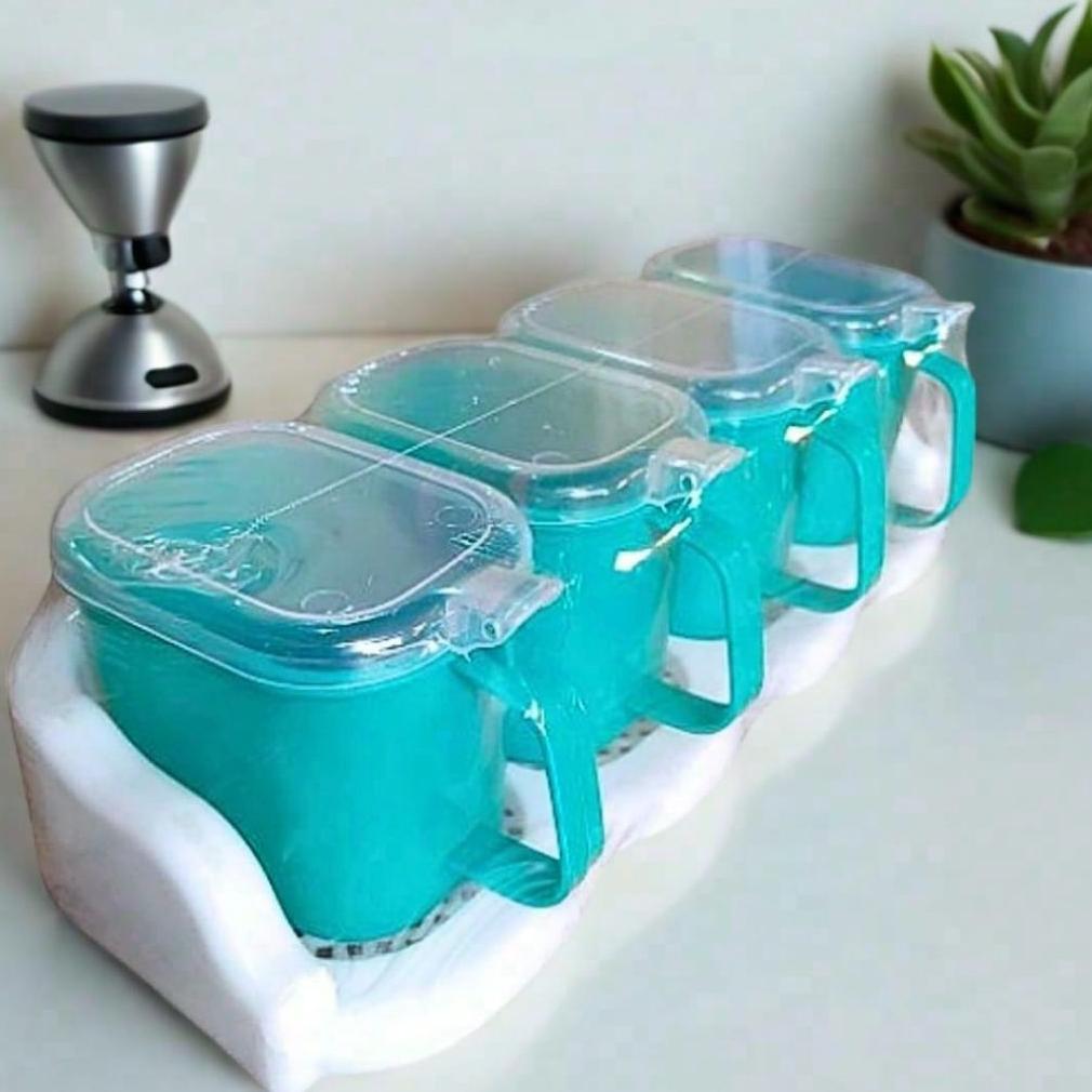 IQR-914 Wadah Bumbu Dapur Set | Tempat Bumbu Dapur Isi 4 Toples Premium