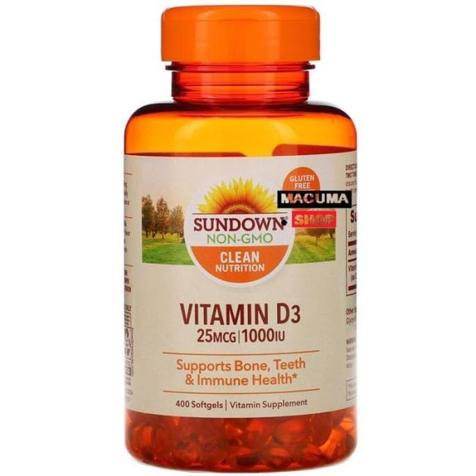 SUNDOWN NATURALS VITAMIN D3 25 MCG 1000 IU 400 SOFTGELS
