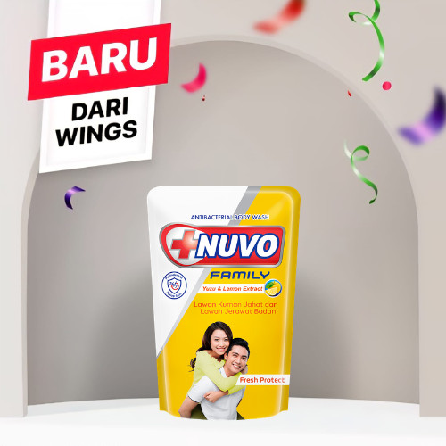 Nuvo Family Sabun Mandi Cair Kuning Fresh Protect Pouch 400 gr x2 - Gambar 4