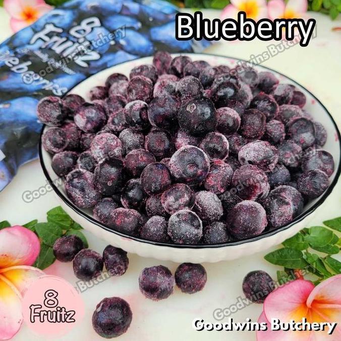 Frozen fruit IQF BLUEBERRY 8Fruitz | buah beku import 8 Fruitz BLUEBERRIES 500g