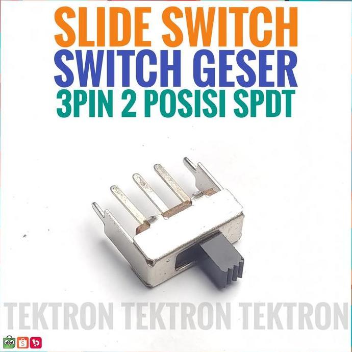 Terbaru (1) Slide Switch Geser 3pin SPDT 2 posisi Straight 3p 3 pin 14mm Saklar tek70n Berkualitas