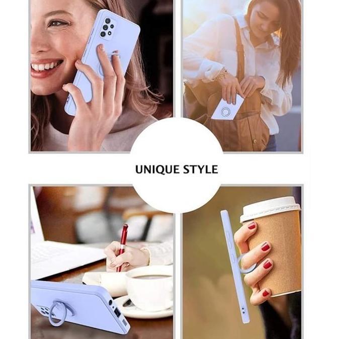 case   untuk Oppo A74 4G 5G A95 Case Candy Ring Stand Bracket Holder TALI Silicone