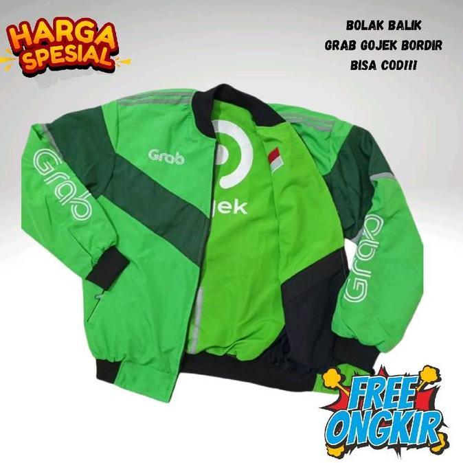 Xxpi- Jaket Driver Ojol Bolak Balik Gr3B G0J3K Full Bordir / Jaket Ojol Bolak Balik Termurah / Jaket