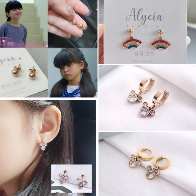 anting alycia anting anak titanium premium anti karat