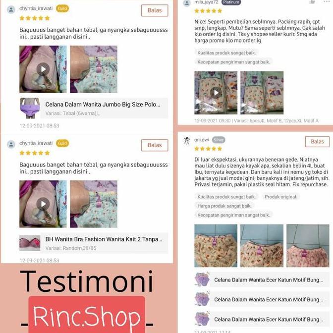 Wokpu- Celana Dalam Wanita 6Pcs Motif Bunga Katun Cd Wanita Grosir Konveksi